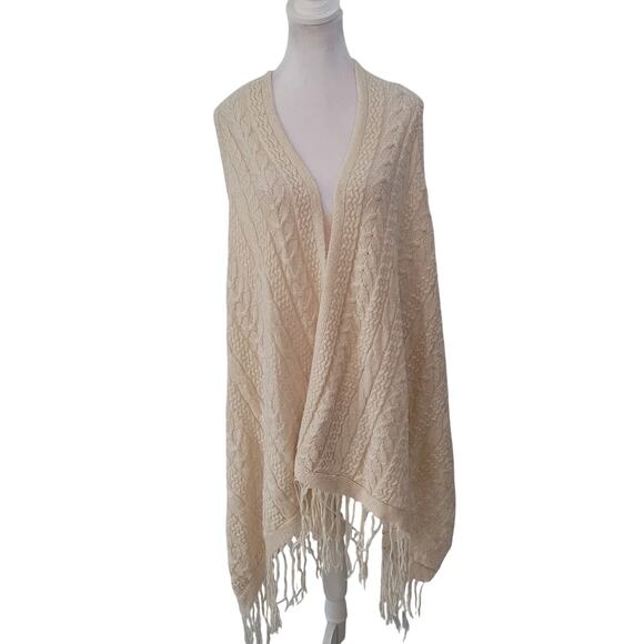 Knox Rose Size 1X Open Front Sleeveless Knit Fringe Hem Cardigan Vest - Picture 1 of 6